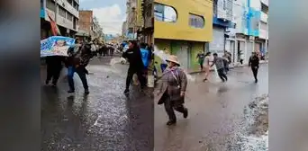 “Ya no respetan a los huelguistas”: manifestantes son bañados en agua por carnavales y video se hace viral “Ya no respetan a los huelguistas”: manifestantes son bañados en agua por carnavales y video se hace viral