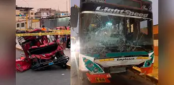 Rímac: choque entre bus y mototaxi deja 2 muertos y un herido Rímac: choque entre bus y mototaxi deja 2 muertos y un herido
