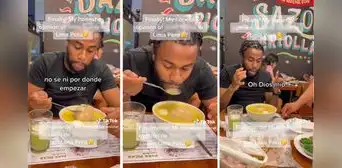 Norteamericano prueba caldo de gallina por primera vez y su reacción se hace viral: "Es asombroso" Norteamericano prueba caldo de gallina por primera vez y su reacción se hace viral: "Es asombroso"