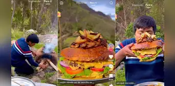 "Qué riquito está": preparación de hamburguesa gigante sorprende a millones y se vuelve viral "Qué riquito está": preparación de hamburguesa gigante sorprende a millones y se vuelve viral