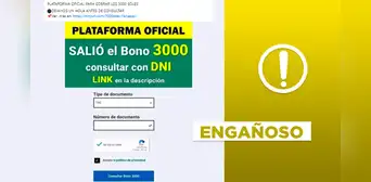 La plataforma de consulta del bono de 3.000 soles no es reciente: el post es engañoso