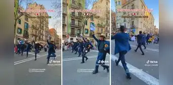 Peruanos bailan marinera en las calles de Barcelona y dejan atónitos a los españoles Peruanos bailan marinera en las calles de Barcelona y dejan atónitos a los españoles