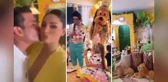 Christian Domínguez y Pamela Franco se lucen festejando cumpleaños de su hija con temática de selva