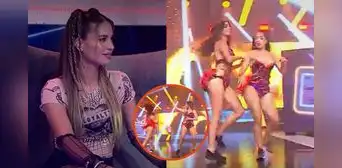 ¿Nerviosa? Luciana Fuster se equivoca en secuencia de baile ante presencia de Flavia Laos