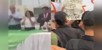 Ministra de Cultura se retiró de evento en Ica tras ser recibida con arengas contra el Gobierno Ministra de Cultura se retiró de evento en Ica tras ser recibida con arengas contra el Gobierno