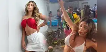 Gabriela Serpa sufre fuerte caída al jugar carnavales con elenco de “JB en ATV”: “Me dolió”