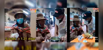 Hombre invita a comer a adulta mayor que estuvo trabajando sin almorzar: "Así dan ganas de apoyar"