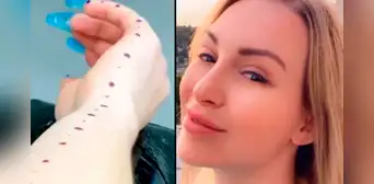 Mujer se tatúa una regla en el brazo para medir el pene de los hombres durante la intimidad Mujer se tatúa una regla en el brazo para medir el pene de los hombres durante la intimidad