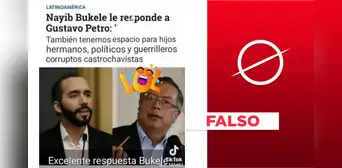No, Bukele no dijo a Petro públicamente que tiene espacio para "guerrilleros castrochavistas" No, Bukele no dijo a Petro públicamente que tiene espacio para "guerrilleros castrochavistas"