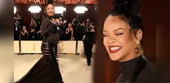 Rihanna lució su embarazo en la alfombra champagne de los Premios Oscar 2023 Rihanna lució su embarazo en la alfombra champagne de los Premios Oscar 2023