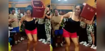 Peruana baila huayno con caja de cerveza al hombro y desata furor con sus pasos Peruana baila huayno con caja de cerveza al hombro y desata furor con sus pasos