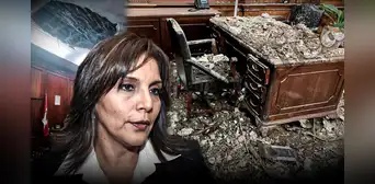 Techo del despacho de la congresista Patricia Juárez se desploma por aparente falta de mantenimiento Techo del despacho de la congresista Patricia Juárez se desploma por aparente falta de mantenimiento