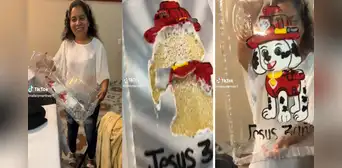 Mandan a preparar un pastel con diseño, pero termina arruinado por la mica de protección