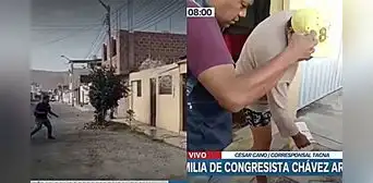 Betssy Chávez: familiares arrojan agua a periodistas que esperaban a congresista en su domicilio de Tacna