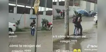 Peruano recoge a su hija del colegio y la lleva en brazos para evitar que se moje: “Más padres así” Peruano recoge a su hija del colegio y la lleva en brazos para evitar que se moje: “Más padres así”