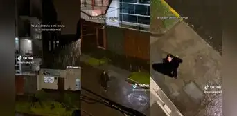 Peruana visita a su novio en medio de fuertes lluvias y causa furor en redes sociales: “¿Esto es amor?”