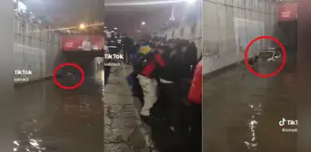 ¡La unión hace la fuerza! Peruanos se unen y ayudan a chofer a sacar su vehículo del agua ¡La unión hace la fuerza! Peruanos se unen y ayudan a chofer a sacar su vehículo del agua