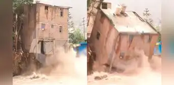 Chosica: cámaras captan preciso momento en que casa se desmorona por la fuerza del río Rímac Chosica: cámaras captan preciso momento en que casa se desmorona por la fuerza del río Rímac