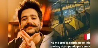 Camilo ya está en Lima y se emociona al ver a la 'Tribu' acampando para su concierto: "Los amo" Camilo ya está en Lima y se emociona al ver a la 'Tribu' acampando para su concierto: "Los amo"