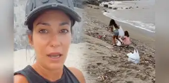 Tilsa Lozano y sus hijos limpian playas de Punta Hermosa tras huaicos: “Los invito a sumarse”