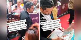 ¡No era su momento! Esperó 15 años por el autógrafo de 'Poncho' Herrera, y al verlo su plumón no pintó ¡No era su momento! Esperó 15 años por el autógrafo de 'Poncho' Herrera, y al verlo su plumón no pintó