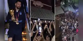 Lionel Messi es aclamado por multitud de hinchas cuando cenaba con su familia Lionel Messi es aclamado por multitud de hinchas cuando cenaba con su familia