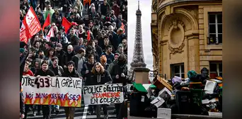 París continúa llena de basura y trabajadores amenazan con endurecer huelga si no retiran reforma