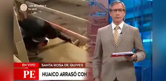 Federico Salazar ordena a reportero que se aleje de puente para evitar ser arrastrado por huaico