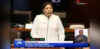 Betssy Chávez arremete antes de votarse su desafuero: "La clase política ha fracasado de todas formas posibles" Betssy Chávez arremete antes de votarse su desafuero: "La clase política ha fracasado de todas formas posibles"