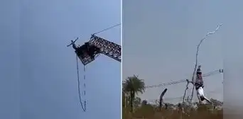 Hombre sobrevive a caída de unos 10 pisos luego de que se rompiera la cuerda que lo sostenía Hombre sobrevive a caída de unos 10 pisos luego de que se rompiera la cuerda que lo sostenía