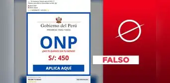 Es falso que la ONP esté entregando un supuesto "bono de 450 soles" Es falso que la ONP esté entregando un supuesto "bono de 450 soles"