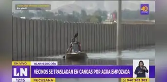 Pucusana: vecinos se trasladan en canoas por aguas empozadas debido a huaicos Pucusana: vecinos se trasladan en canoas por aguas empozadas debido a huaicos