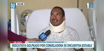 Rescatista que sufrió impacto de congelador se encuentra estable y sin lesiones