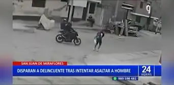 SJM: agente Terna hiere de un balazo a raquetero que intentó robar celular a vecino