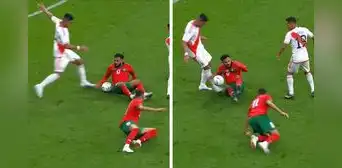 Carlos Zambrano fue expulsado tras meter un patadón a futbolista de Marruecos
