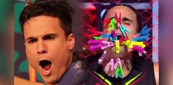 Gino Assereto cumple castigo extremo de "EEG" al soportar 30 ganchos prendidos en su rostro Gino Assereto cumple castigo extremo de "EEG" al soportar 30 ganchos prendidos en su rostro