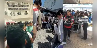 Estudiantes de la UTP hacen tremendas colas en su primer día de clases: “Parece procesión”