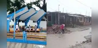 Escolares tuvieron que salir de clases, pero las calles inundadas por lluvias les impidieron caminar