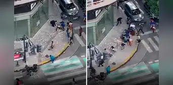 ¡Lluvia de dinero! Un ladrón roba millonaria suma, pero al huir todo se le cae