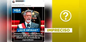 No, solicitud de pensión vitalicia de Sagasti no es reciente: data de 2021 No, solicitud de pensión vitalicia de Sagasti no es reciente: data de 2021
