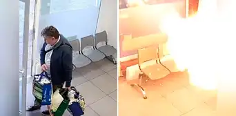 Momento en el que un hombre se salva de morir quemado por una explosión letal en una lavandería
