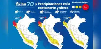 Senamhi alerta lluvias de extrema intensidad con descargas eléctricas en la costa norte y sierra Senamhi alerta lluvias de extrema intensidad con descargas eléctricas en la costa norte y sierra