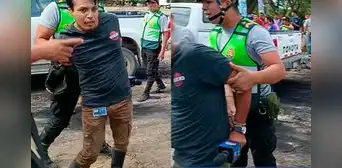 Piura: detienen y llevan enmarrocado a periodista de Willax que cubría marchas Piura: detienen y llevan enmarrocado a periodista de Willax que cubría marchas