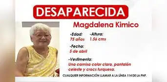Familia busca a adulta mayor desaparecida desde el 5 de abril