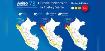 Senamhi alerta fuertes lluvias en la costa norte y granizo y nieve en la sierra desde este lunes 10 Senamhi alerta fuertes lluvias en la costa norte y granizo y nieve en la sierra desde este lunes 10