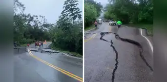 Vía del tramo Tarapoto - Moyobamba colapsó tras intensas lluvias en San Martín