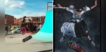 Boliviana sorprende con su habilidad para montar skate: "Qué genia"