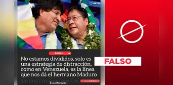No, Evo Morales no reconoció “estrategia de distracción" dada por Nicolás Maduro No, Evo Morales no reconoció “estrategia de distracción" dada por Nicolás Maduro