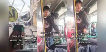 "Esa vitamina no puede faltar": captan a joven vendiendo latas de cerveza en el transporte público