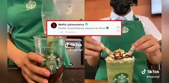Trabajadora de Starbucks sorprende preparando frapuccino al estilo de "Shrek" y hasta Netflix comenta Trabajadora de Starbucks sorprende preparando frapuccino al estilo de "Shrek" y hasta Netflix comenta